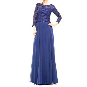 MARSONI by COLORS Gown Womens 12 NWT Navy Blue Style #M223 Maxi Formal Wedding